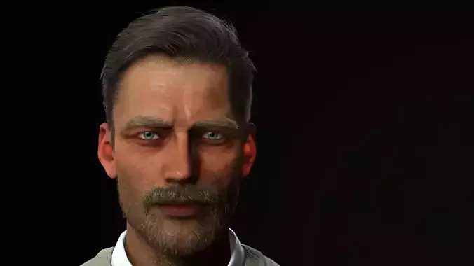 Game Ready Officer Man Rigged - Texture - Materials - 3 Lv Poly