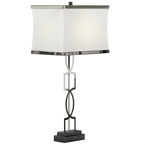 Evan Brushed Nickel Finish Modern Luxe USB Table Lamp Low-poly 3D model