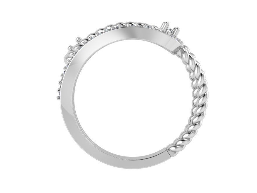 Rope Diamond Ring 0448 3D print model_3