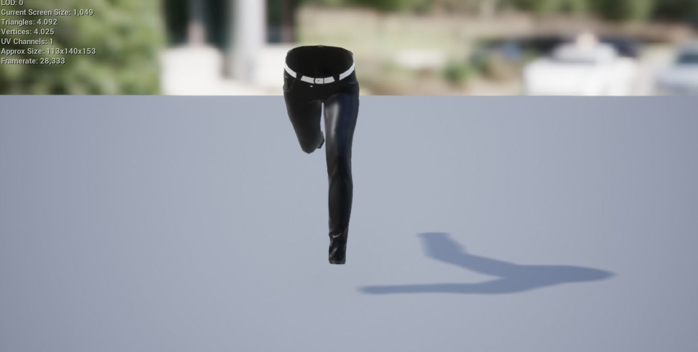 Pants  Denim Low-poly 3D model_1