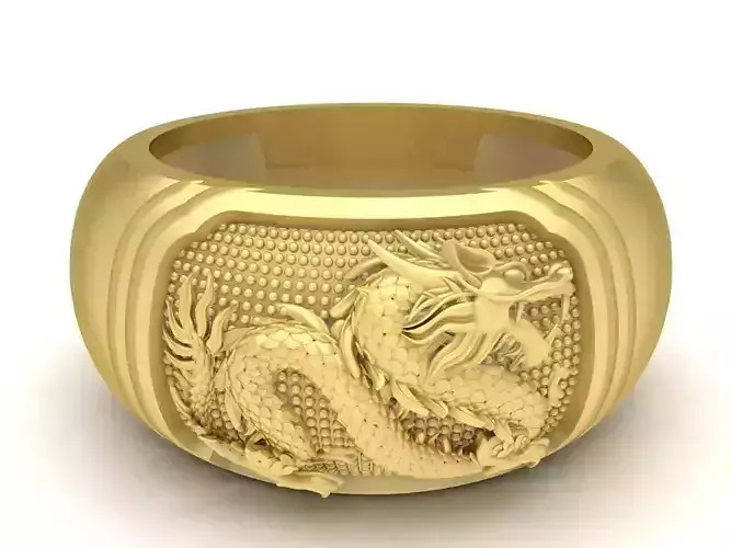 asian 24k lucky dragon men ring 3700