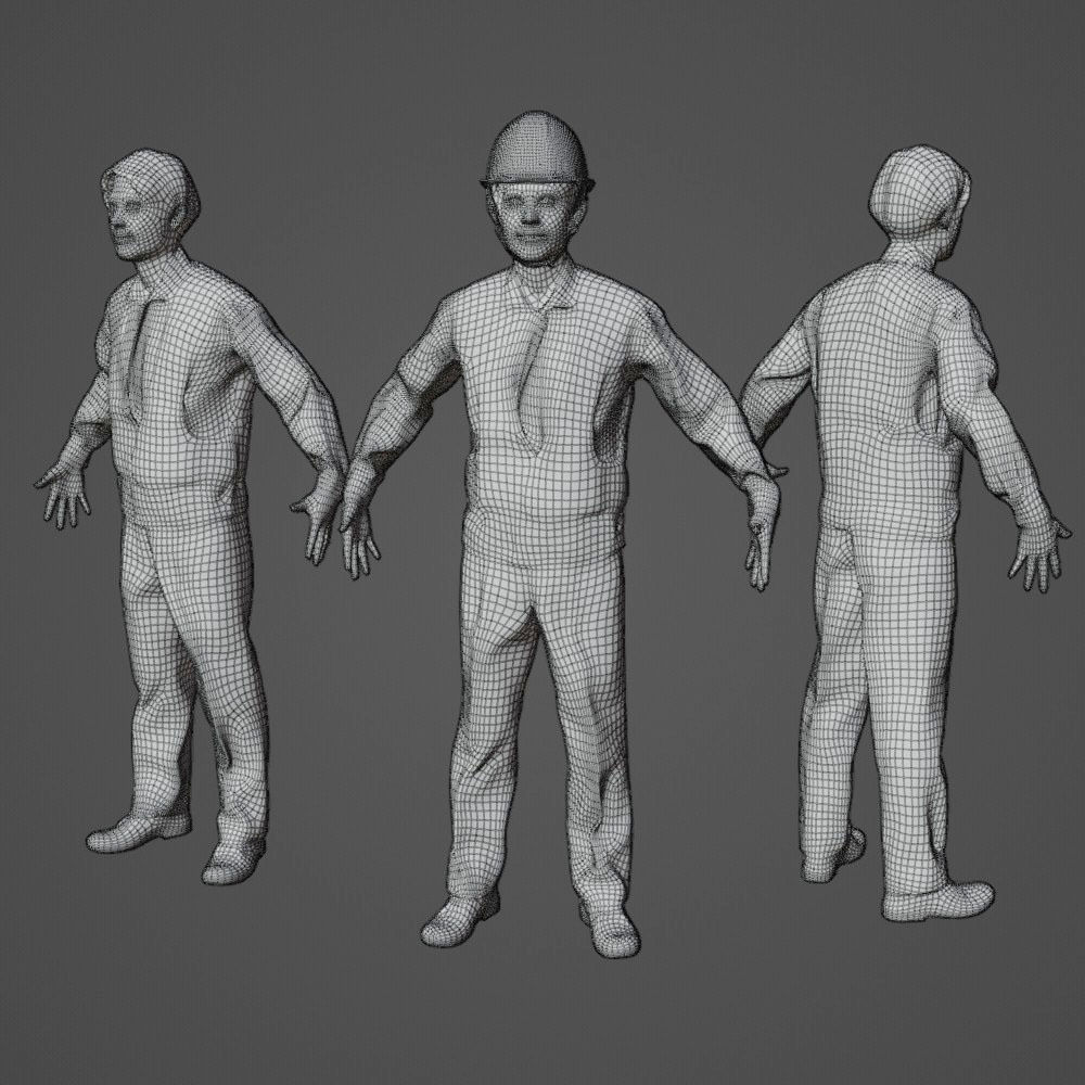 Animated 3D-Operator 136HiroE10 Low-poly 3D model_1