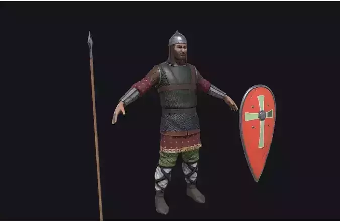 Knight with spear and shield