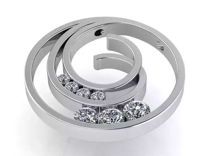 Spiral Diamond Pendant 0145