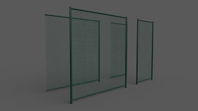 PBR Chain Link Fence For Court B Low-poly 3D model