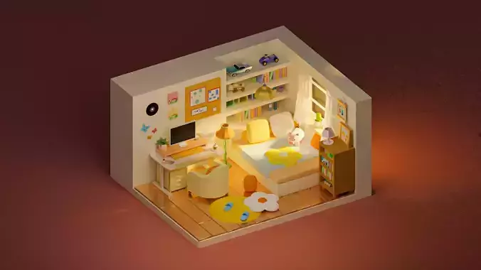 Cartoon bedroom