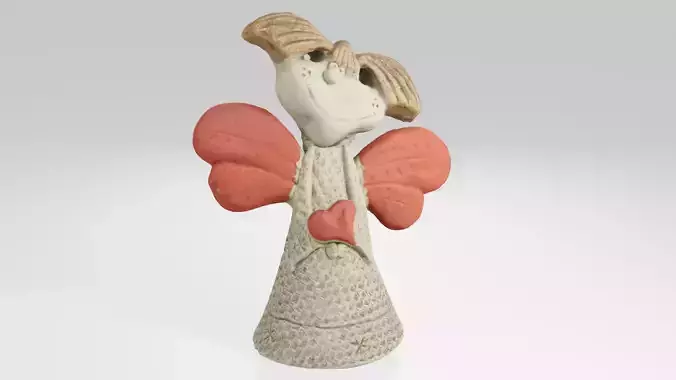 Grinning Angel with Heart in Hands