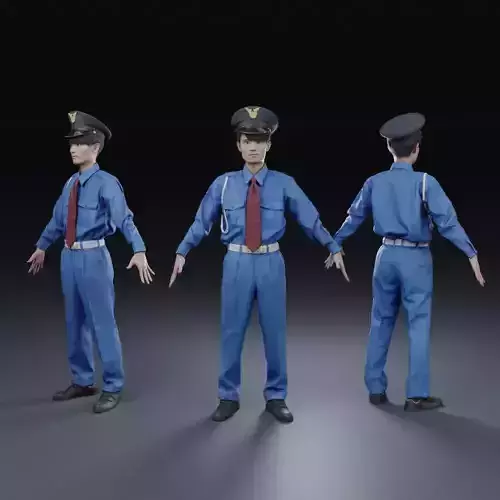 Animated 3D-Security guard 155ToshiN07 Low-poly 3D model Animated 3D-Security guard 155ToshiN07 Low-poly 3D model
