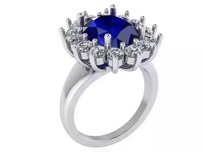 Sapphire Cluster Ring 0148