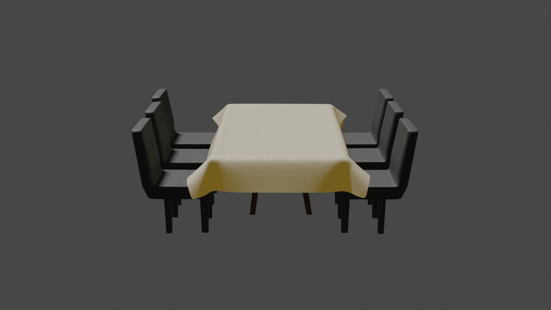 dining table and chair 3D model_2