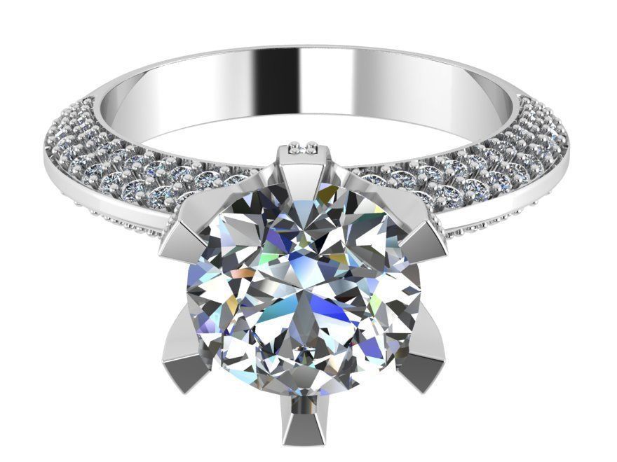 Peg Head Diamond Ring 0152 3D print model_2