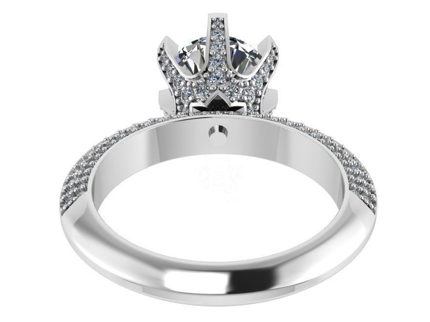 Peg Head Diamond Ring 0152 3D print model_3