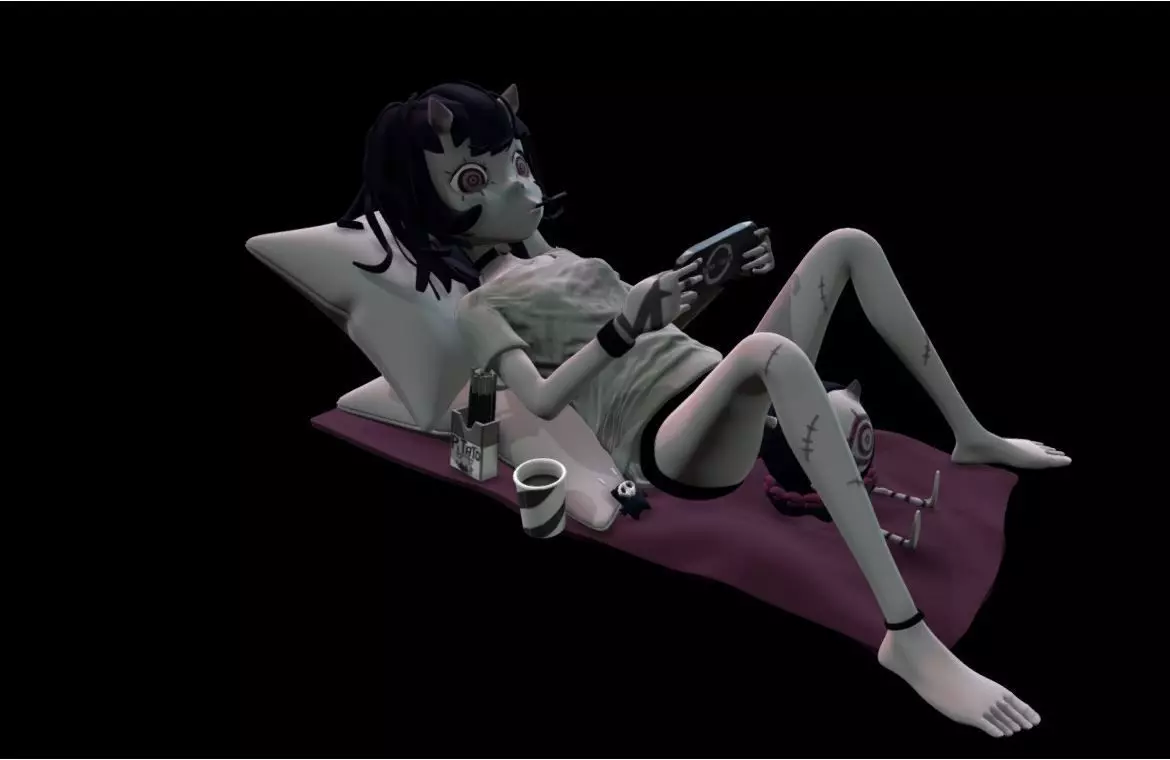 based on illustration by deadslug Low-poly 3D model_0