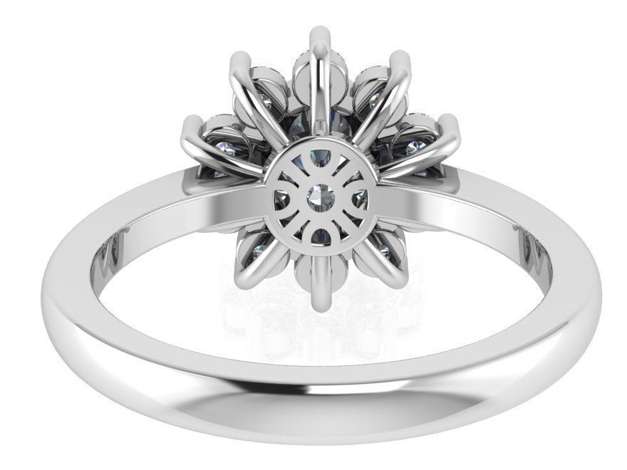 Flower Cluster Diamond Ring 0161 3D print model_3