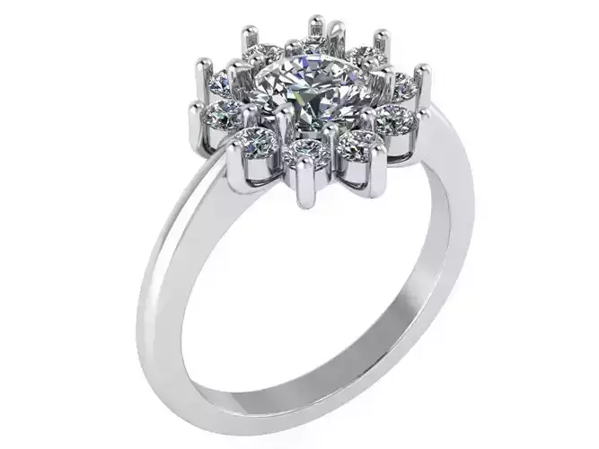 Flower Cluster Diamond Ring  0161