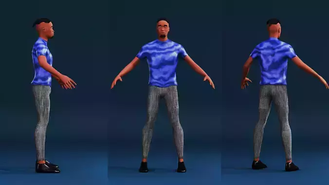 Stylized African Rigged Character 