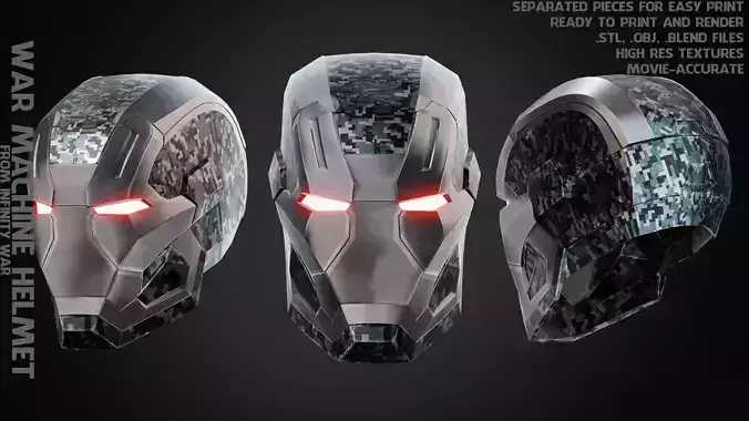 War Machine Helmet for Cosplay 3D print model