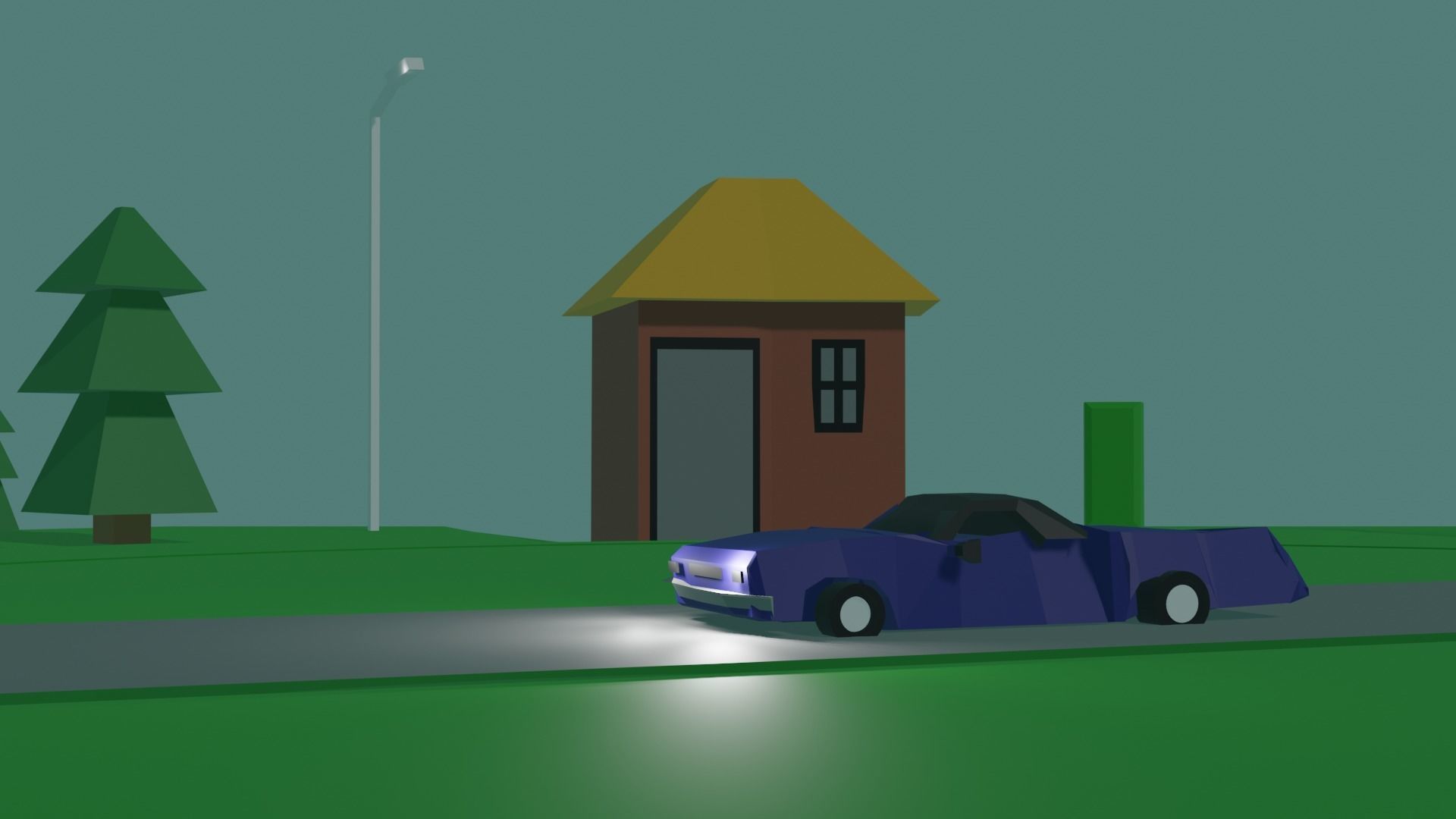 Around the block Low-poly 3D model_2