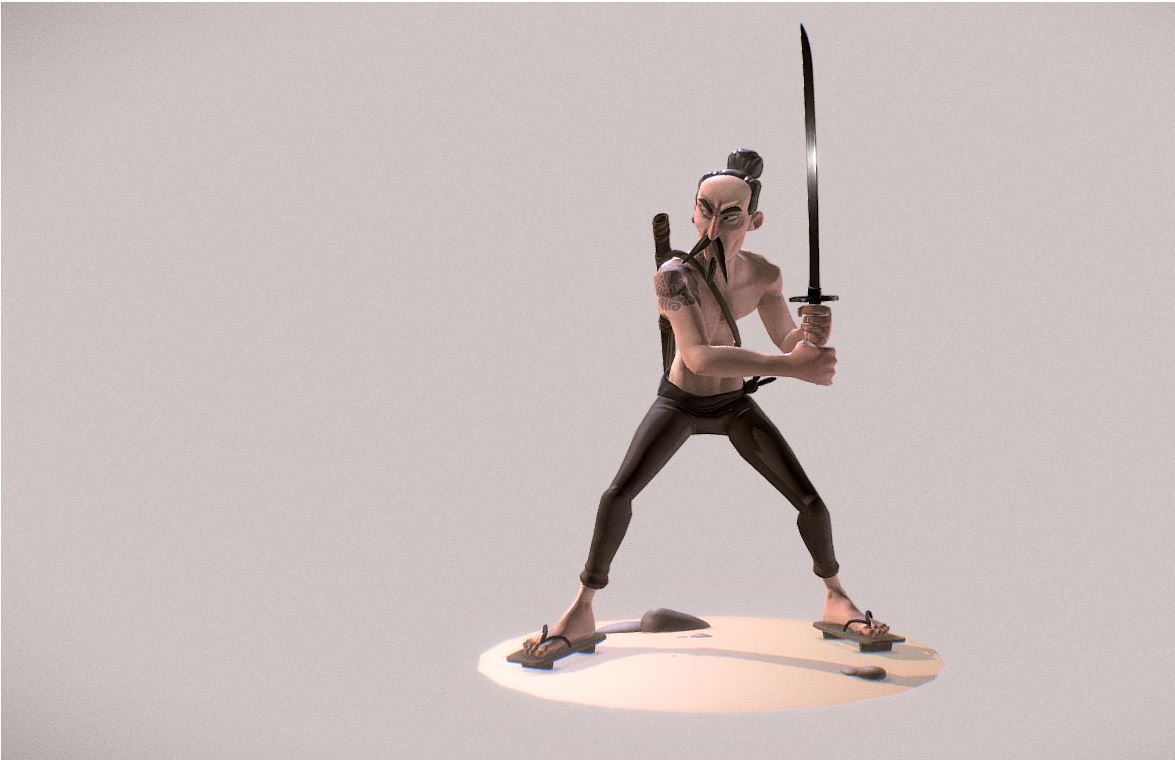Chinese Pirate Low-poly 3D model_1
