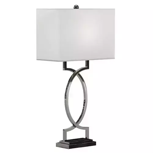 Modern Rome Brushed Nickel and Brushed Steel Table Lamp