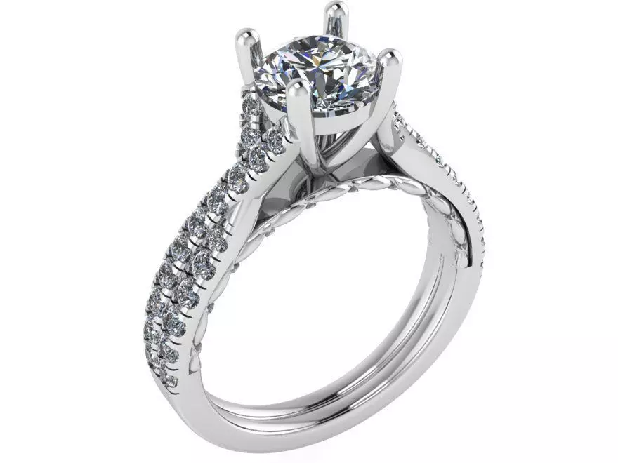 Twisted Diamond Ring 0166 3D print model_0