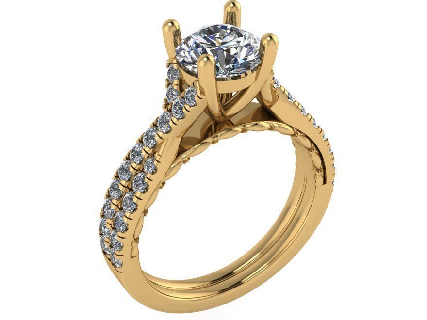 Twisted Diamond Ring 0166 3D print model_1
