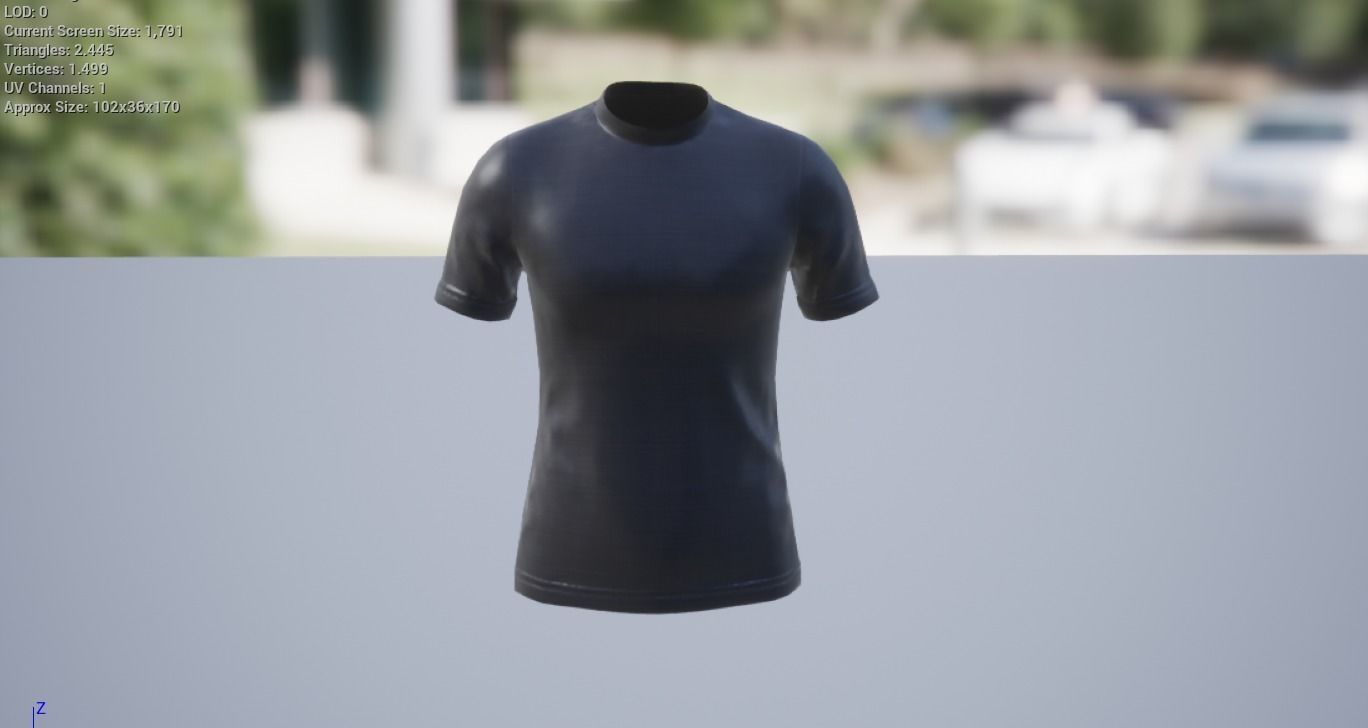 T-Shirt short sleeved shirt Low-poly 3D model_2