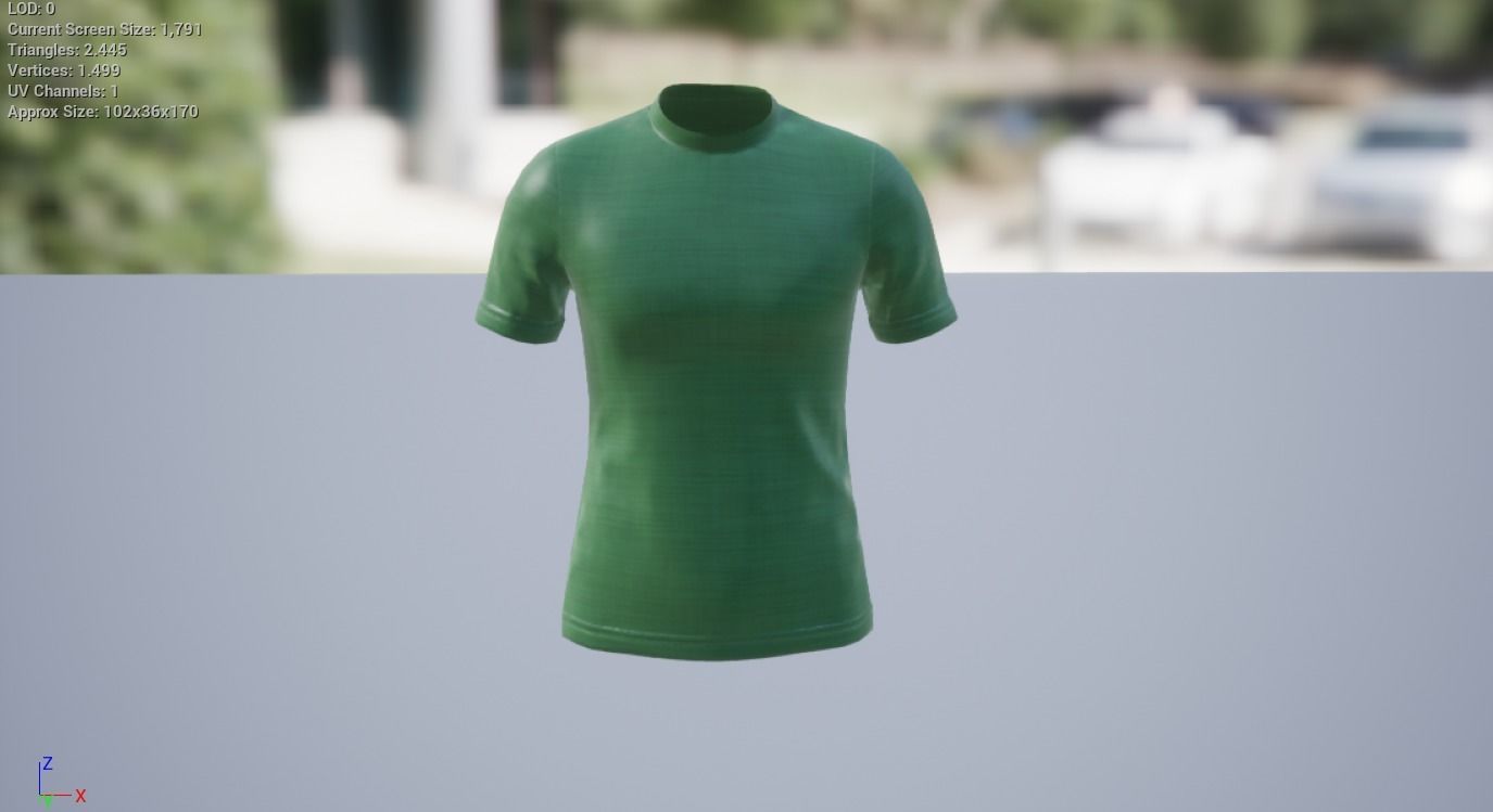 T-Shirt short sleeved shirt Low-poly 3D model_3