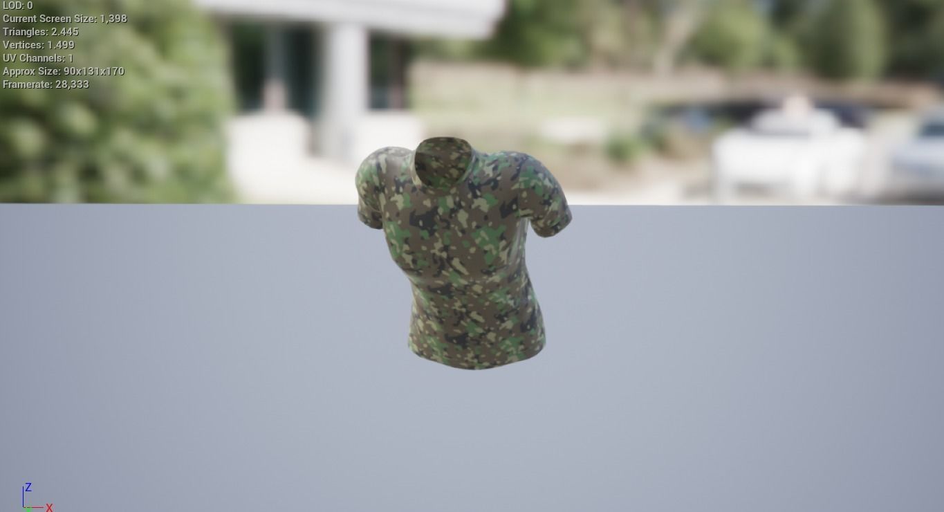 T-Shirt short sleeved shirt Low-poly 3D model_1