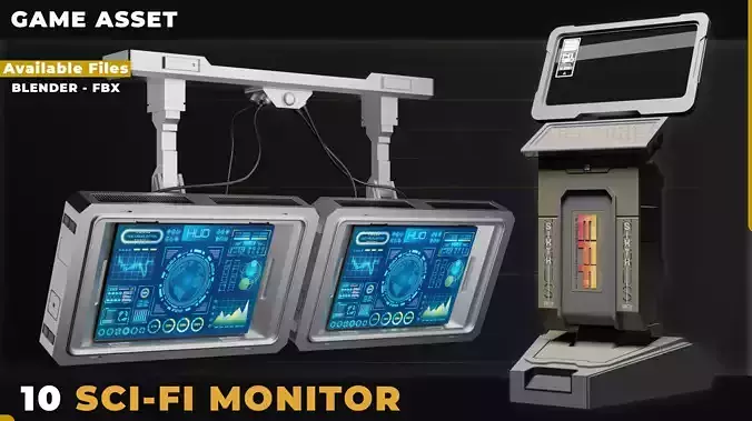 10 SCI-FI MONITOR HARDSURFACE