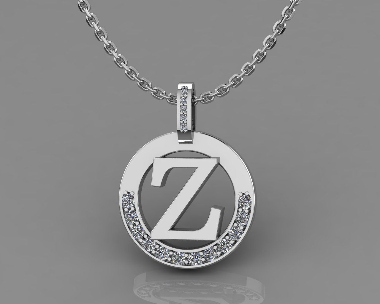 Z Letter Pendant 3D print model_3
