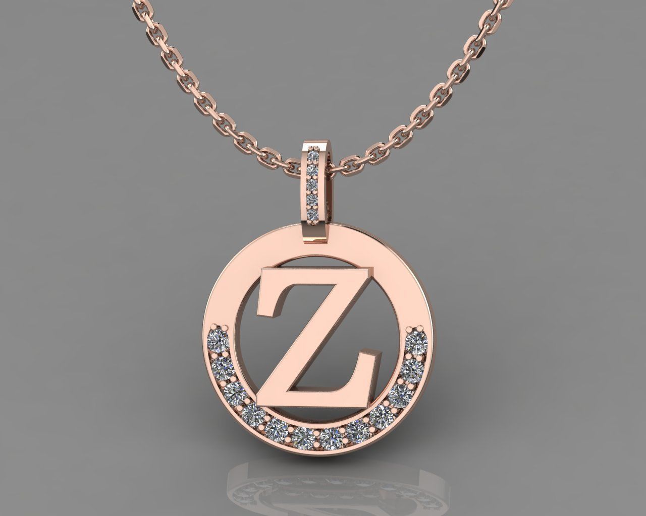 Z Letter Pendant 3D print model_5