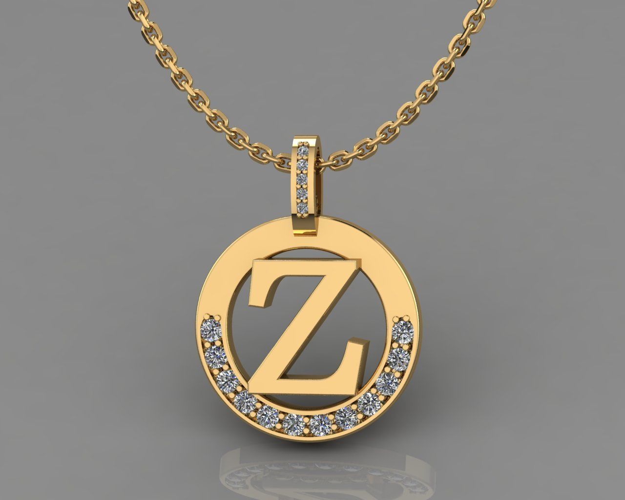 Z Letter Pendant 3D print model_4