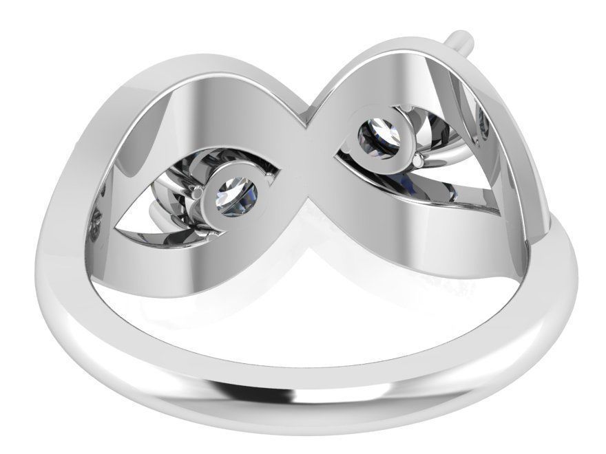 Infinity Style Diamond Ring 0168 3D print model_3