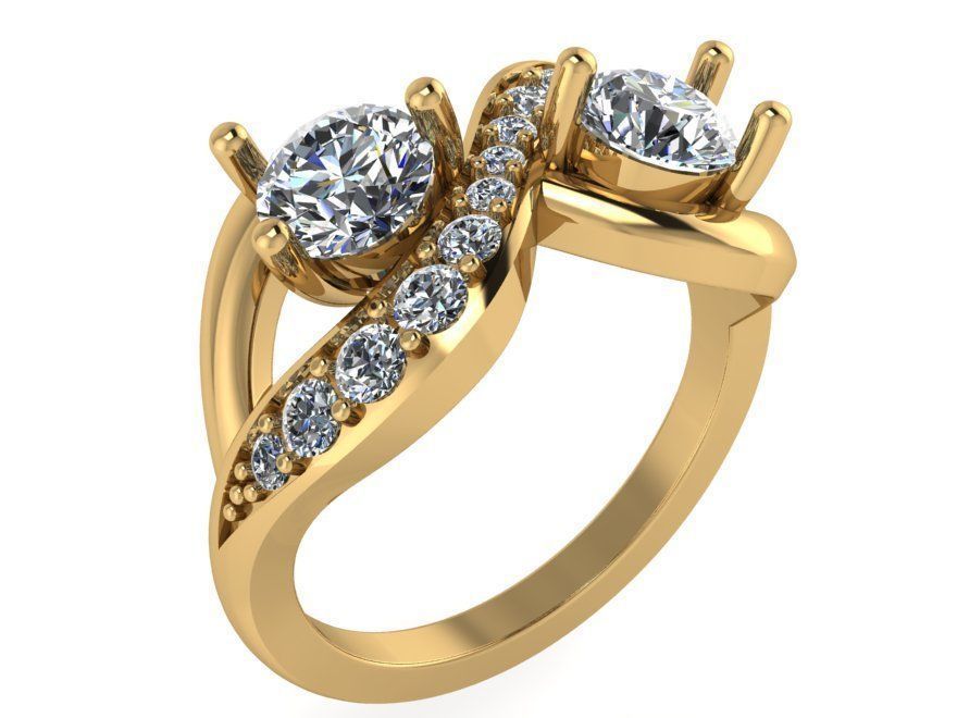 Infinity Style Diamond Ring 0168 3D print model_1