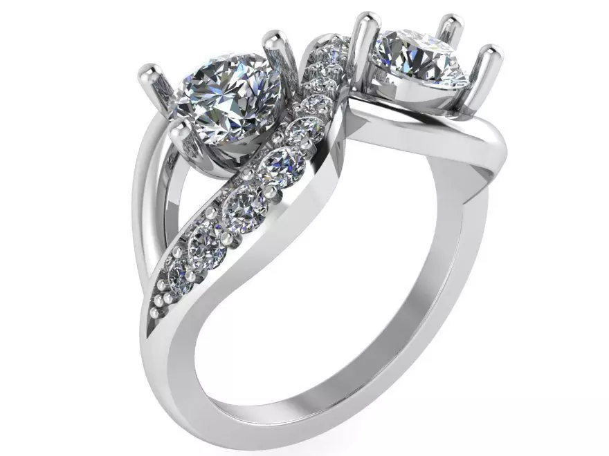 Infinity Style Diamond Ring 0168 3D print model_0