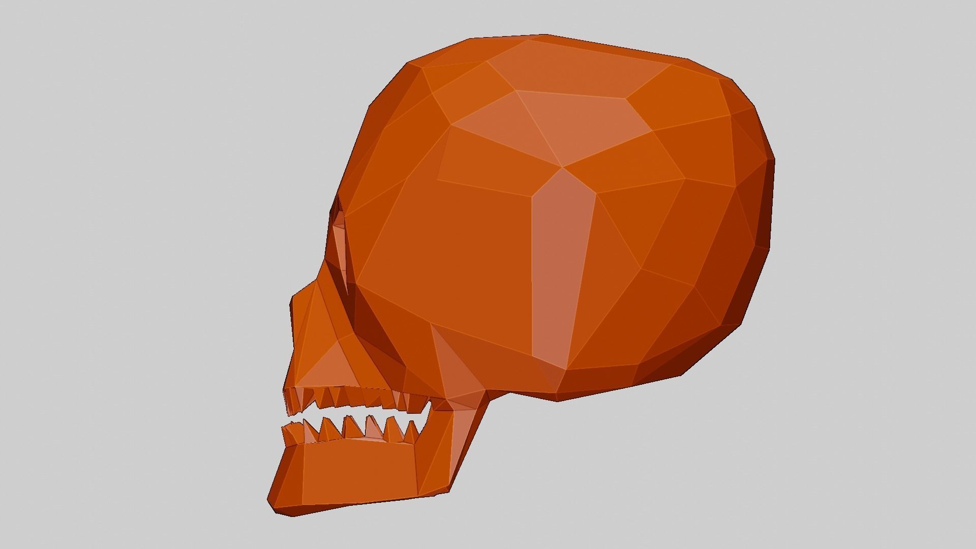 Low-Poly Human Skull 3D print model_18
