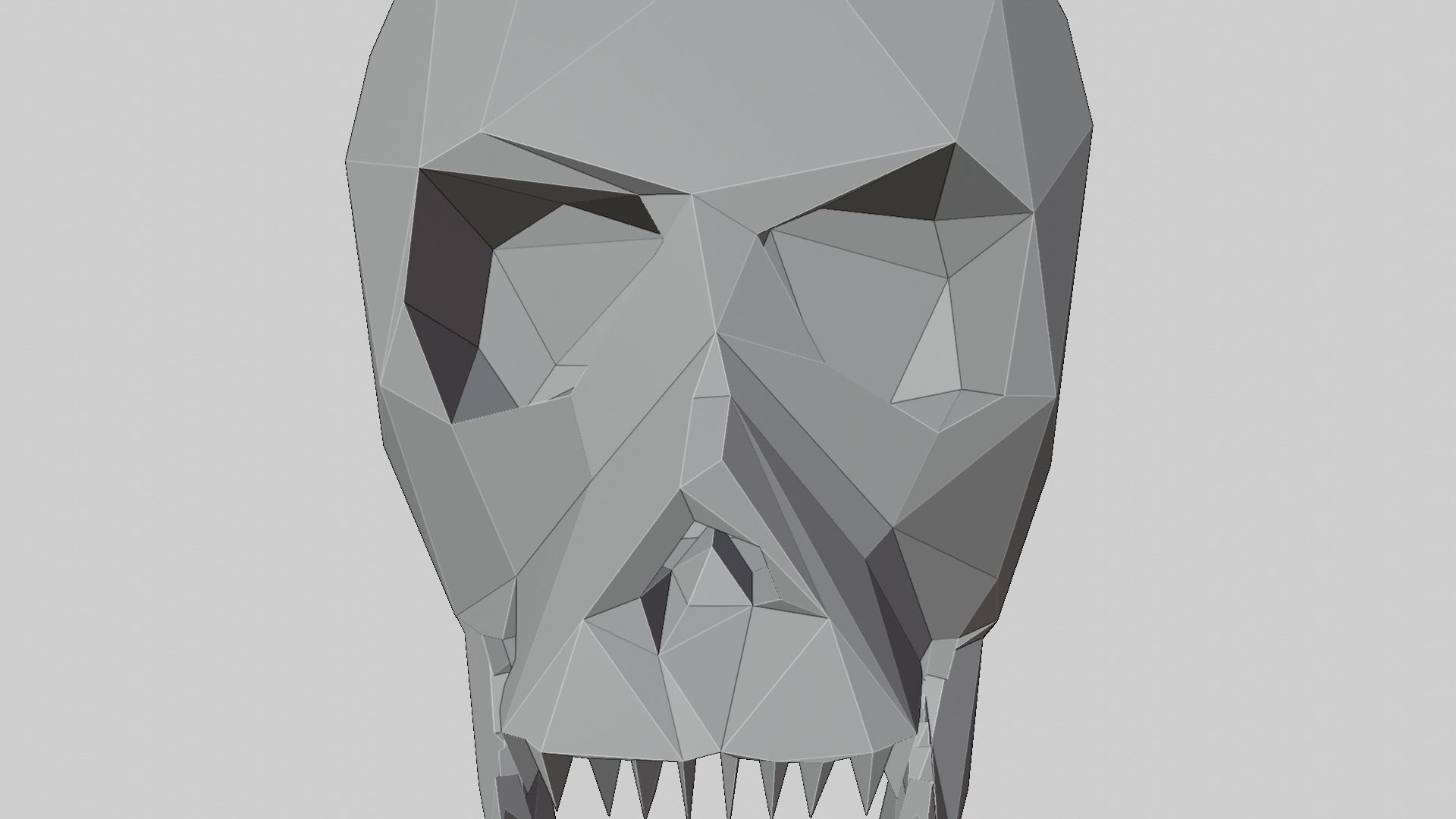 Low-Poly Human Skull 3D print model_8