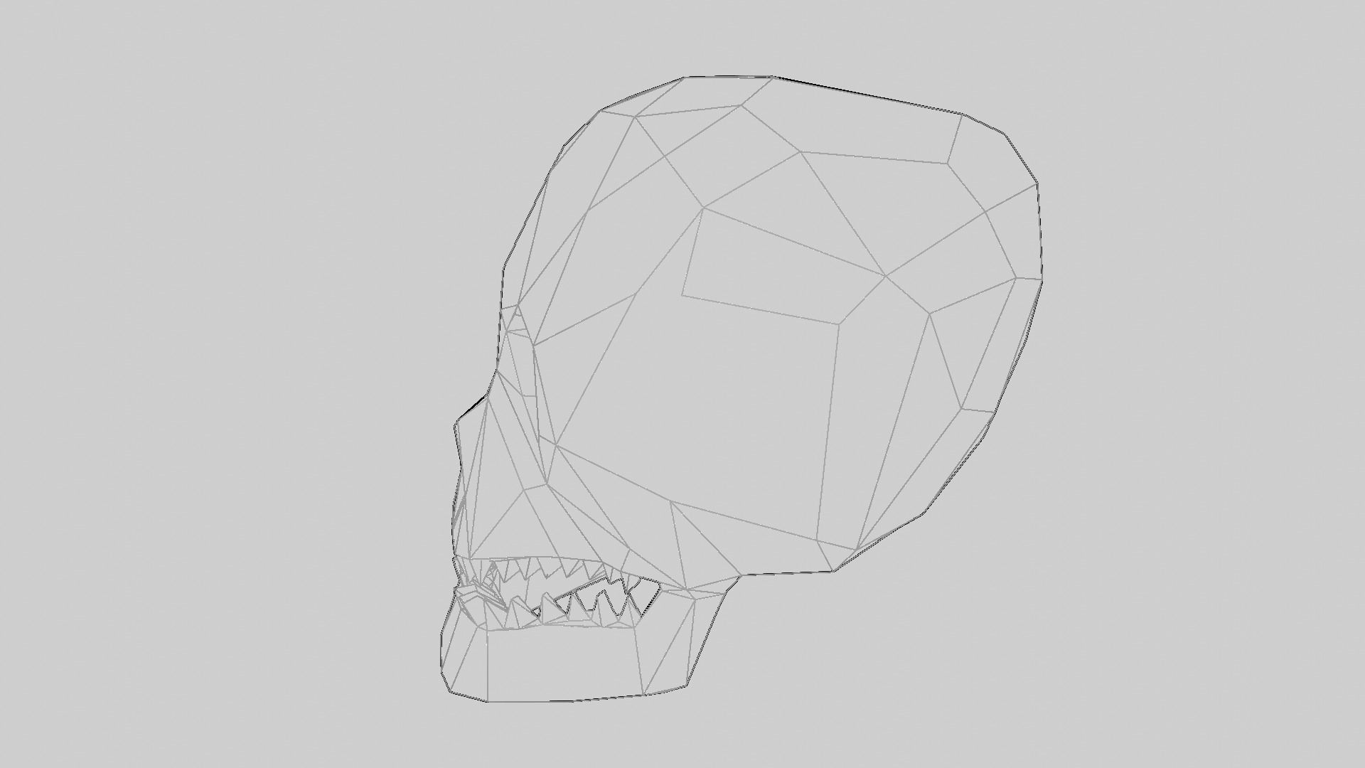 Low-Poly Human Skull 3D print model_23