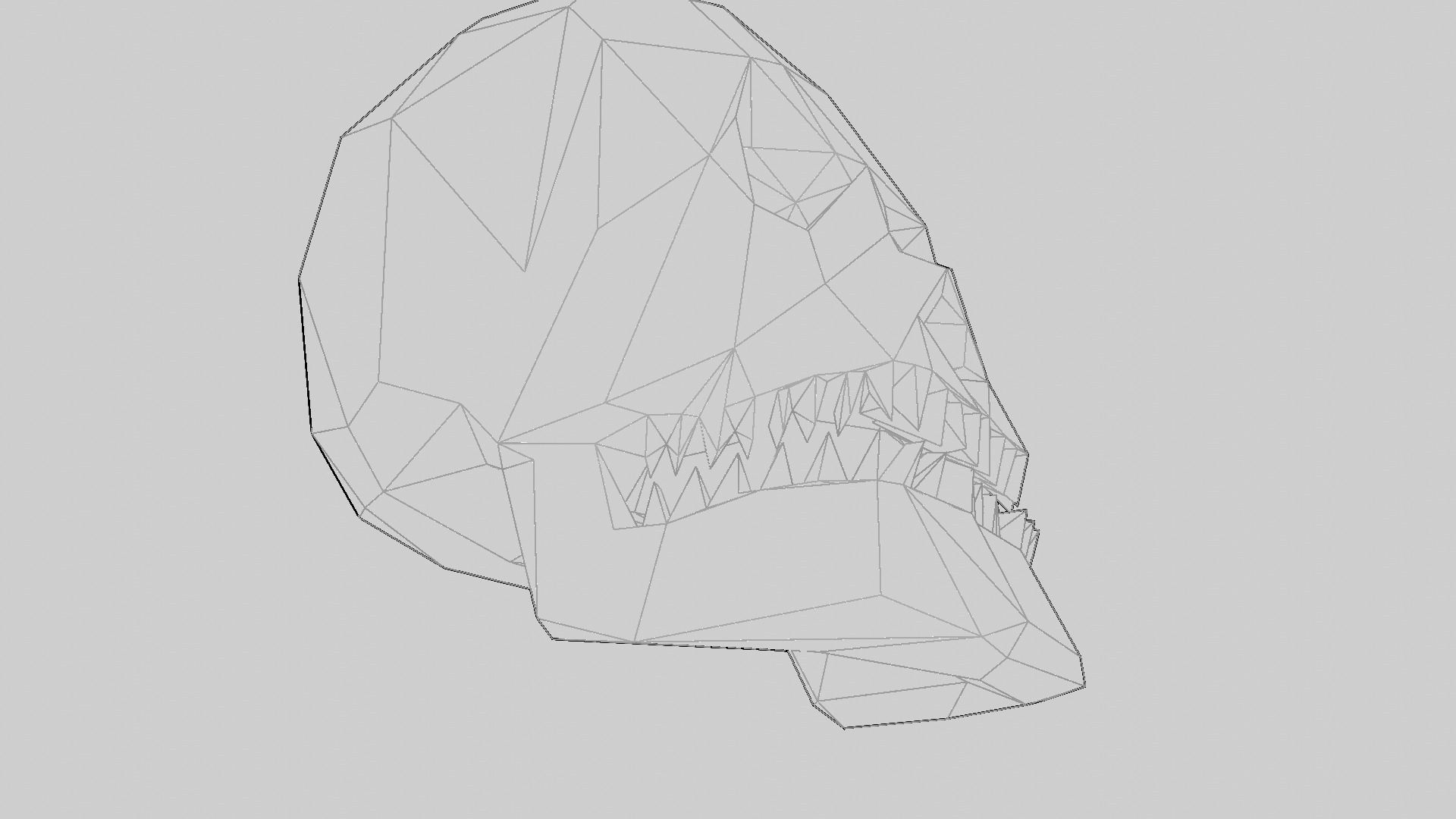 Low-Poly Human Skull 3D print model_22
