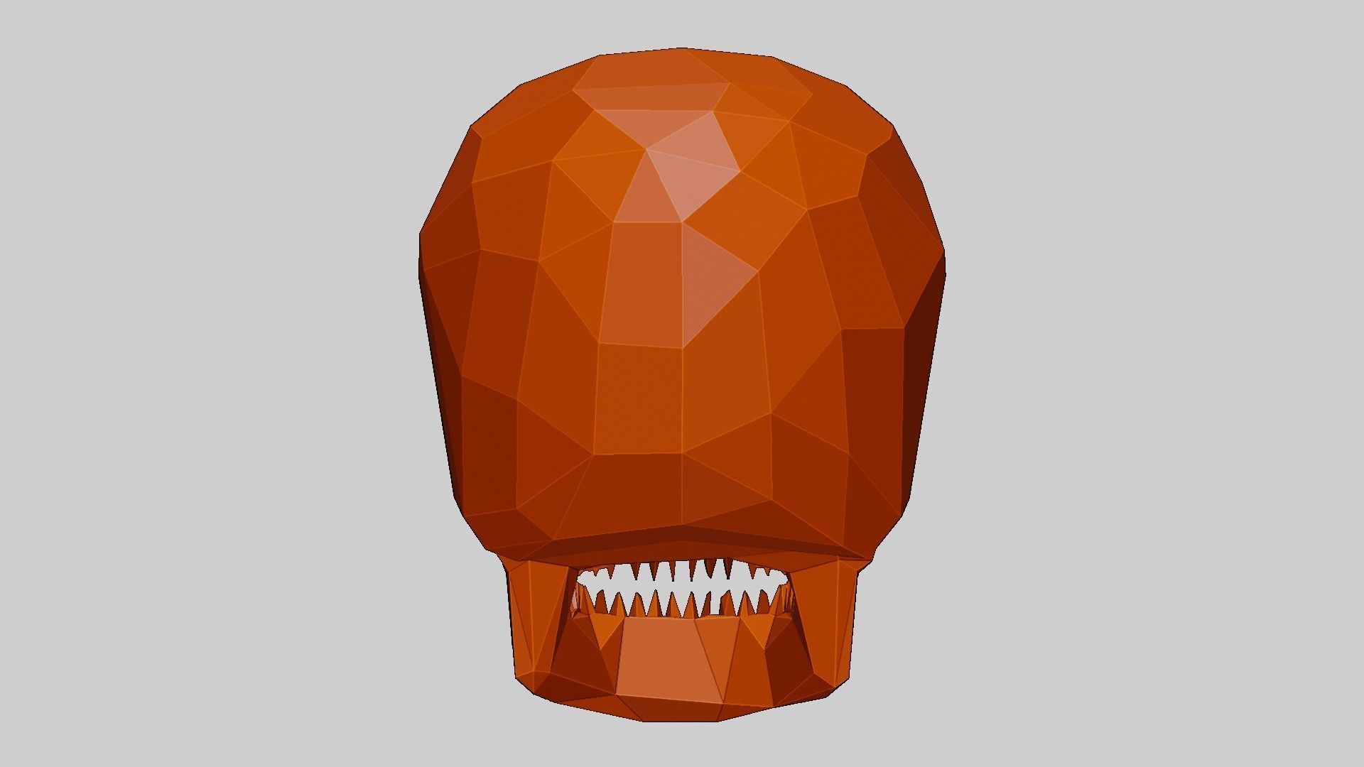 Low-Poly Human Skull 3D print model_15