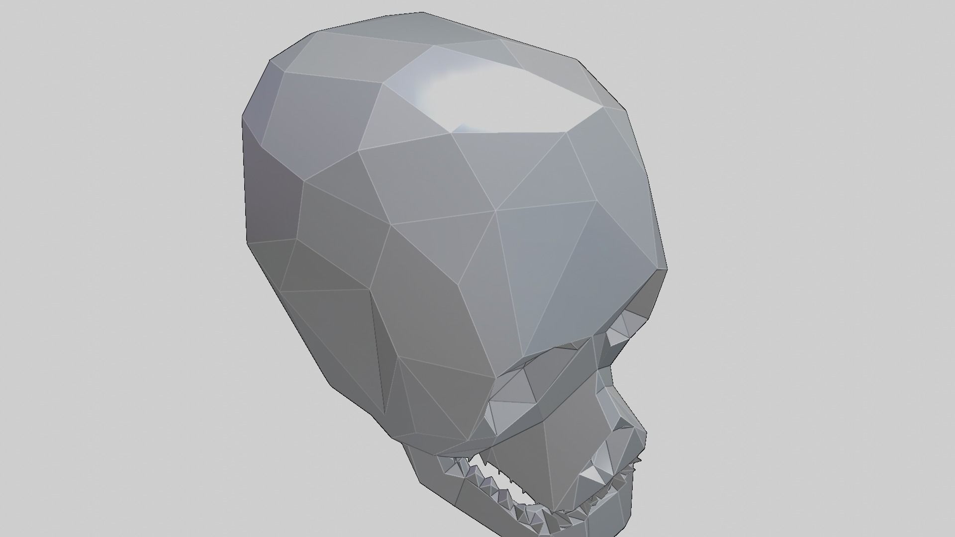 Low-Poly Human Skull 3D print model_5