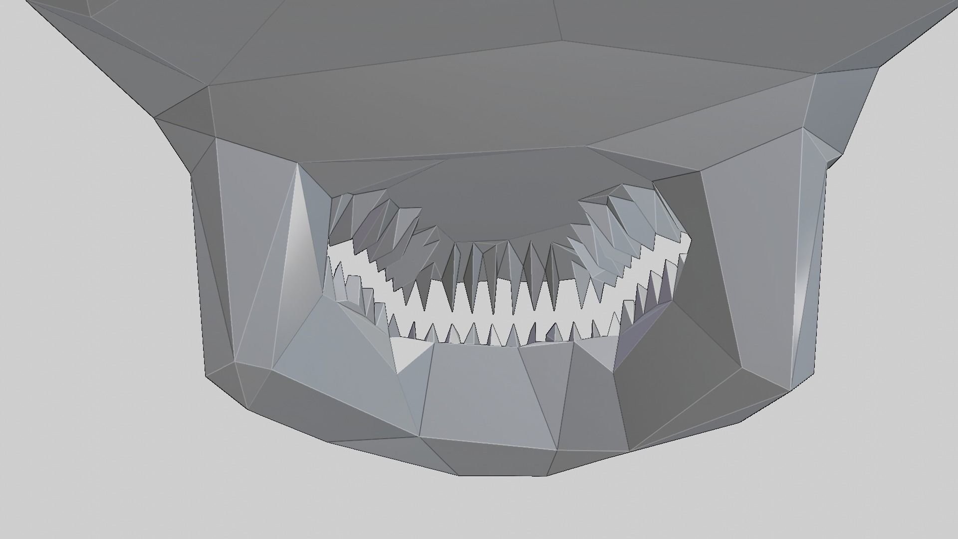 Low-Poly Human Skull 3D print model_3