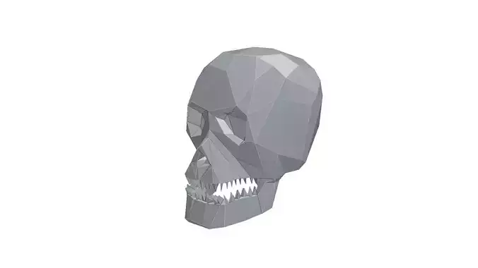 Low-Poly Human Skull 3D print model