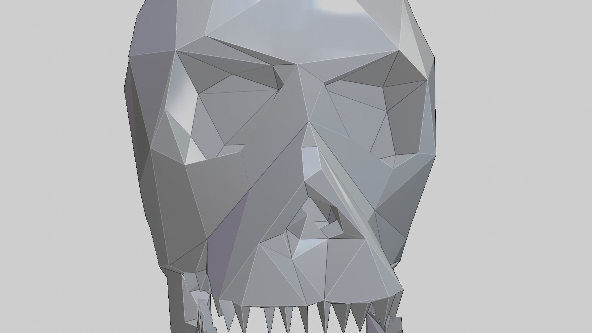 Low-Poly Human Skull 3D print model_6