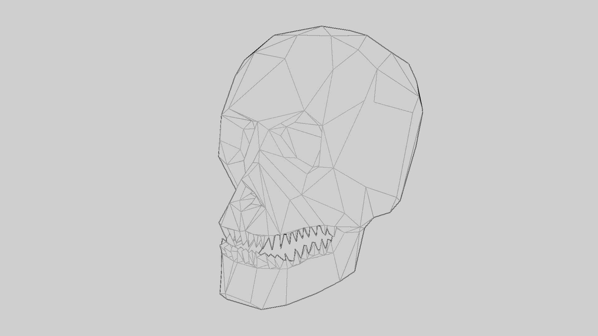 Low-Poly Human Skull 3D print model_20