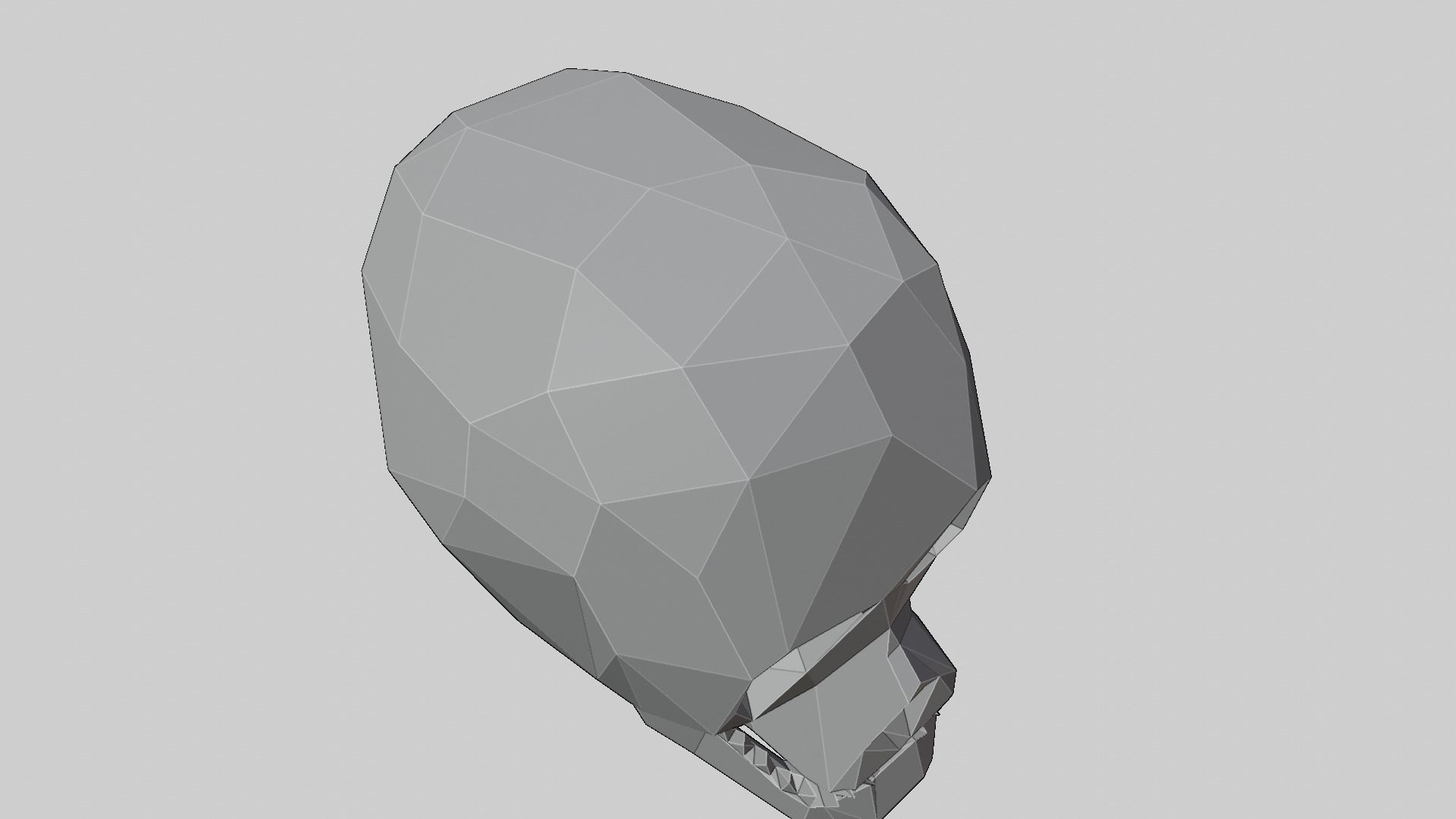 Low-Poly Human Skull 3D print model_13