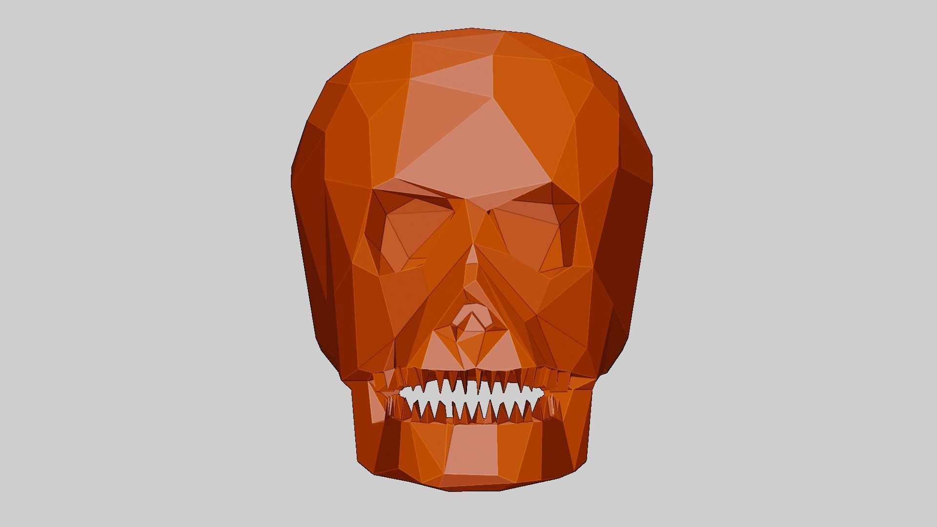 Low-Poly Human Skull 3D print model_17