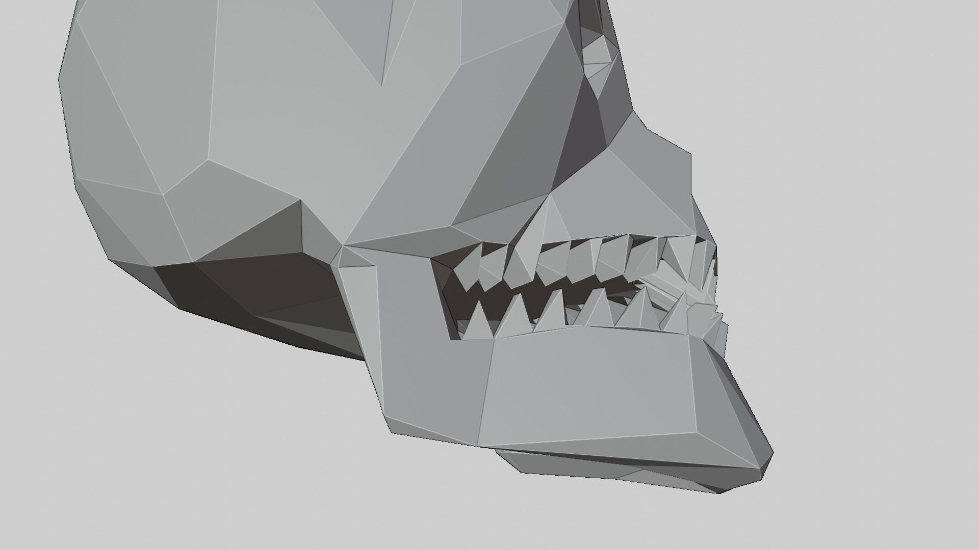 Low-Poly Human Skull 3D print model_10