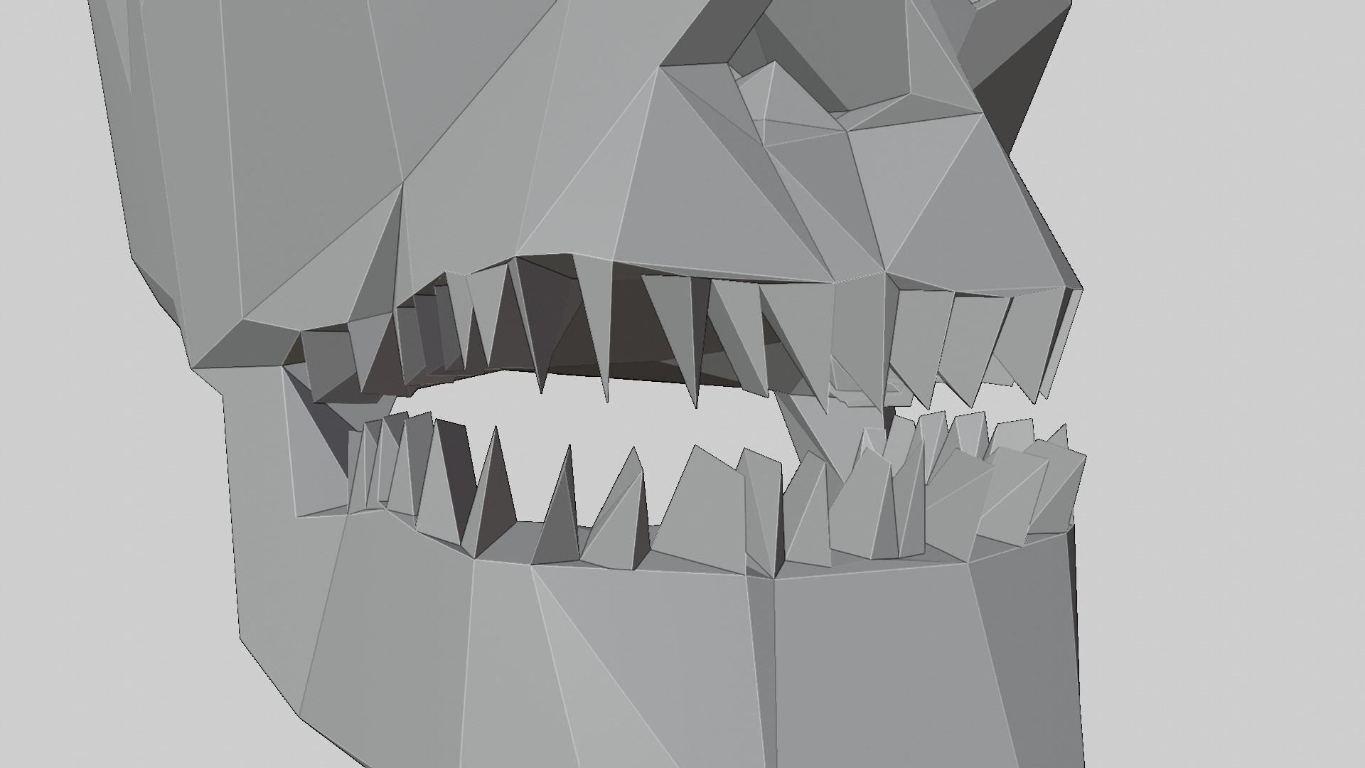 Low-Poly Human Skull 3D print model_9